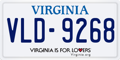 VA license plate VLD9268