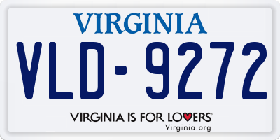 VA license plate VLD9272