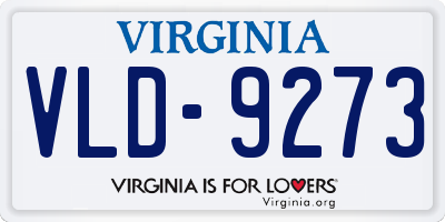 VA license plate VLD9273