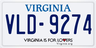 VA license plate VLD9274