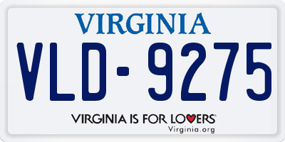 VA license plate VLD9275
