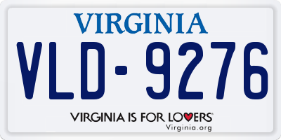 VA license plate VLD9276