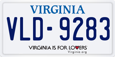 VA license plate VLD9283