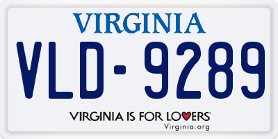 VA license plate VLD9289