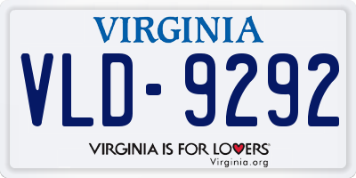 VA license plate VLD9292