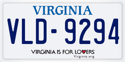 VA license plate VLD9294
