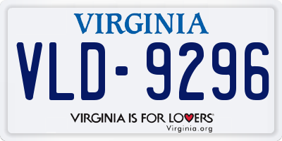 VA license plate VLD9296