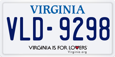 VA license plate VLD9298