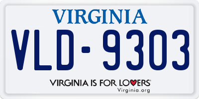 VA license plate VLD9303