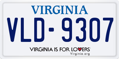 VA license plate VLD9307