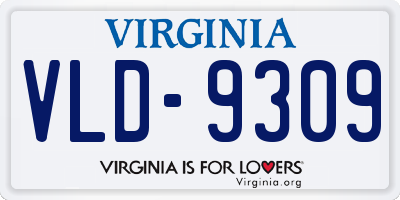VA license plate VLD9309