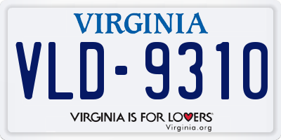 VA license plate VLD9310
