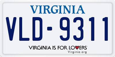 VA license plate VLD9311