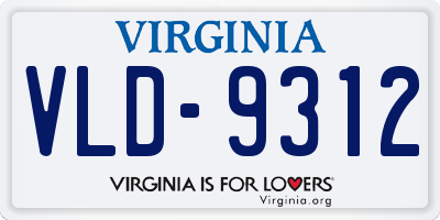 VA license plate VLD9312