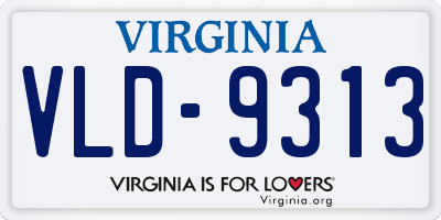 VA license plate VLD9313