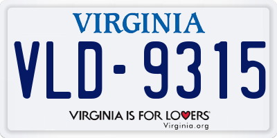 VA license plate VLD9315