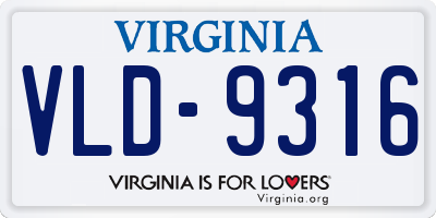 VA license plate VLD9316
