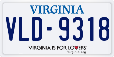 VA license plate VLD9318