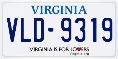 VA license plate VLD9319