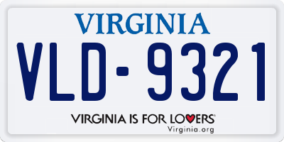 VA license plate VLD9321