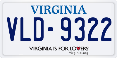 VA license plate VLD9322