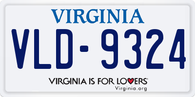 VA license plate VLD9324