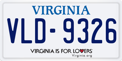 VA license plate VLD9326
