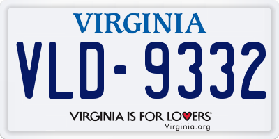 VA license plate VLD9332