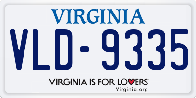 VA license plate VLD9335