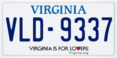 VA license plate VLD9337