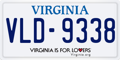 VA license plate VLD9338