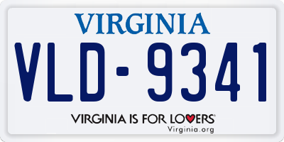 VA license plate VLD9341