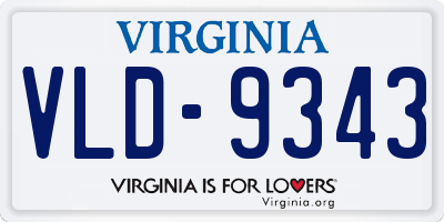 VA license plate VLD9343