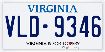 VA license plate VLD9346