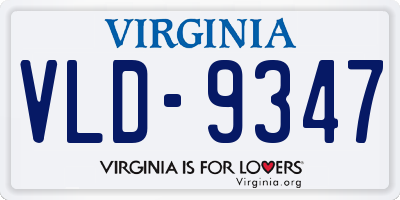 VA license plate VLD9347