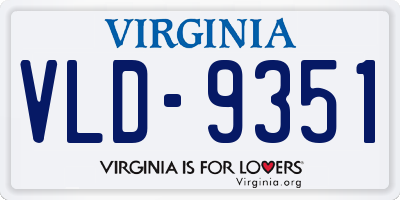 VA license plate VLD9351