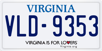 VA license plate VLD9353