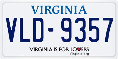 VA license plate VLD9357