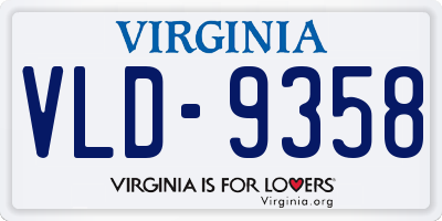 VA license plate VLD9358