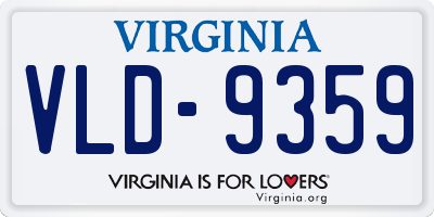 VA license plate VLD9359