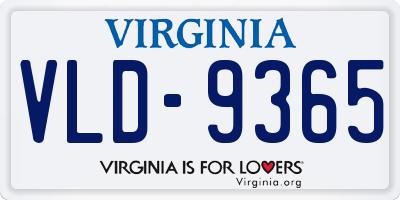 VA license plate VLD9365