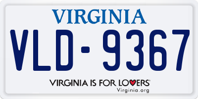 VA license plate VLD9367