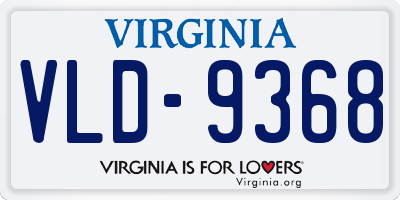 VA license plate VLD9368