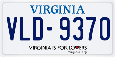 VA license plate VLD9370
