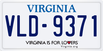 VA license plate VLD9371
