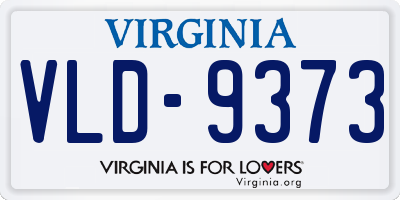 VA license plate VLD9373