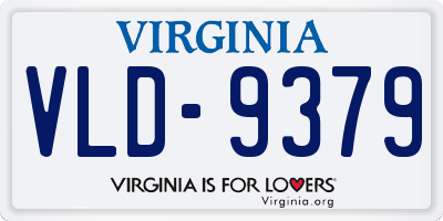 VA license plate VLD9379