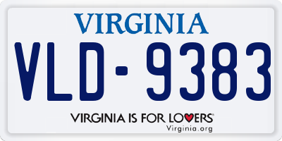 VA license plate VLD9383