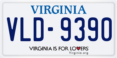 VA license plate VLD9390