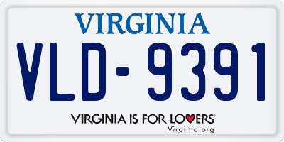 VA license plate VLD9391